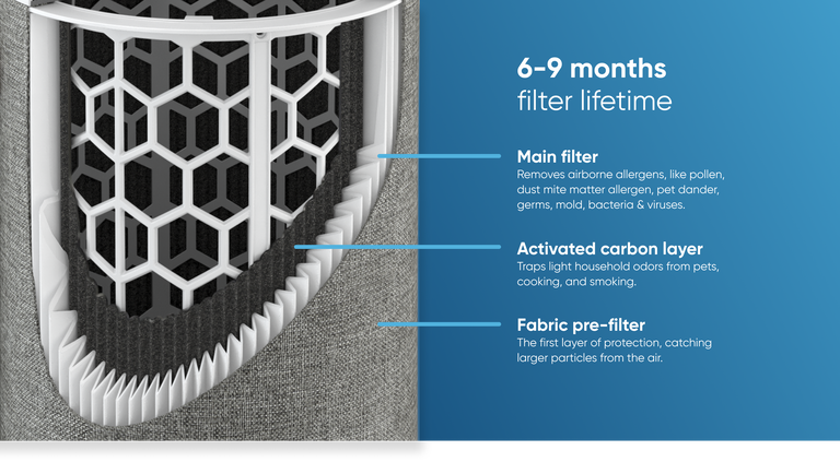 Blueair 6-9 months filter lifetime